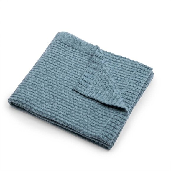 Blue Wool Blend Blanket - Sous mon Baobab - Picture 3 of 8